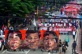 The meaning of martial law is the military taking control over what would normally be regular civilian functions. Philippines Anti Martial Law Protesters Shout Never Again Benarnews