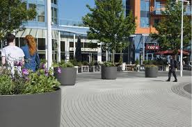Gunwharf Quays Portsmouth Street And Tree Planters High Performance Composite Planters For Shopping Centres Streetscape Design Tree Planters Public Realm