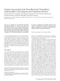 Pdf Factors Associated With Non Bacterial Thrombotic Endocarditis Case Report And Literature Review Christos Eftychiou Academia Edu