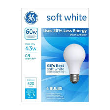 Ge Classic 60 Watt Eq A19 Dimmable Soft White A Style Light Fixture Halogen Light Bulb 4 Pack In The Halogen Light Bulbs Department At Lowes Com