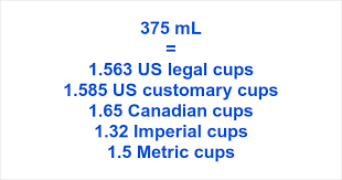 In this case we should multiply 375 milliliters by 0.0042267528198649 to get the equivalent result in cups: 375 Ml To Cups 375 Milliliters To Cups Volume Conversion