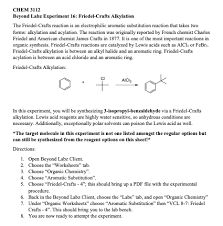 Beyond labz physics answer key, our milky way galaxy is just one of billions of galaxies in the universe. Chem 3112 Beyond Labz Experiment 16 Friedel Craft Chegg Com