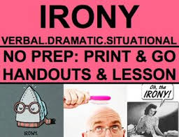 Types Of Irony In Literature No Prep Introductory Lesson Worksheets Irony In Literature Middle School Lesson Plans Irony