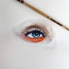 Watercolour Eye Practice By Polina Bright Watercolor Eyes Color Pencil Art Watercolor Portraits