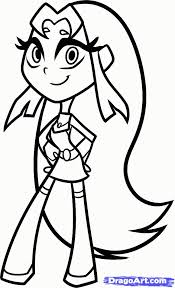Coloring pages teen titans go will introduce young artists to the characters of the cartoon series about the adventures of a team of teenage superheroes. Starfire Teen Titans Go Coloring Pages Coloring Home