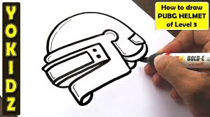 How To Draw Pubg Helmet Of Level 3 Helmet Drawing Helmet Draw