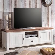 Lowboard oslo 55 weiss 160x45x40 cm tv board tv schrank tv mobel. Tv Lowboard Lyron In Akazie Massiv Weiss Braun 168 Cm