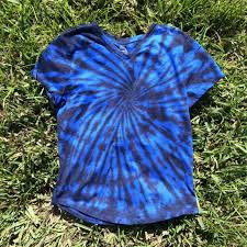 Black And Royal Blue Shirt Girls Large 10 12 Royal Blue Shirt With Black Tie Dye Black And Blue Tie Dye Blue And Black Tie Dye Blue Tie Dye Tie Dye Swirl Royal Blue Shirts Black Tie
