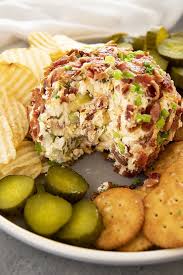Dill Pickle Bacon Cheese Ball The Salty Marshmallow Recipe Cheese Ball Recipes Cheese Ball Bacon Appetizers