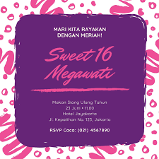 Surat undangan ulang tahun merupakan salah satu contoh surat pribadi atau surat tidak resmi. F Hdl4pswmlmqm