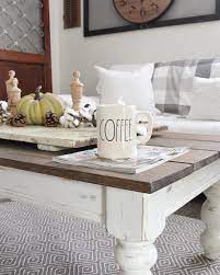 Fall Coffee Table Decor Farm Fresh Homestead White Table Farmhouse Style Living Room Coffee Table Fall Coffee Table Farmhouse Style Coffee Table