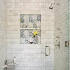 One way to really make a bathroom stand out is to use tile borders for bathrooms in unusual ways. Peony Pattern Mosaic Shower Tiles Design Ideas