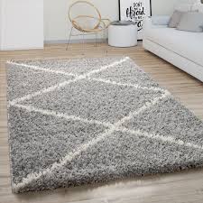 Our resting ramp is swelling over! Hochflor Teppich Wohnzimmer Shaggy Skandinavisches Rauten Muster Modern In Grau Kaufen Bei Diva Teppich Center