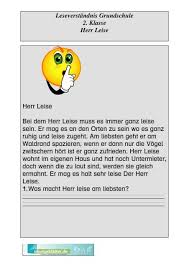 Lesetexte als leseproben für deutsch (grundschule 3. Leseverstandnis Klasse 1