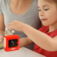 Money Boxes Combination Lock Coin Saving Storage Box Code Cash Case (Red)