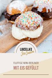 Mini Berliner Mit Eis Fullung Lebensmittel Essen Einfacher Nachtisch Krapfen Rezept