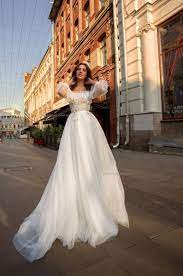 Wedding Dress From Tulle Wedding Dresses With Sleeves Airy Dress Off Shoulder Wedding Romantic Wedding Dress Light Gown In 2021 Dream Wedding Dresses Wedding Dresses Wedding Dress Sleeves