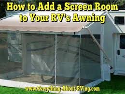 How Do I Add A Screen Room To My Rv S Awning Rv Screen Rooms Rv Screen Rv Camping
