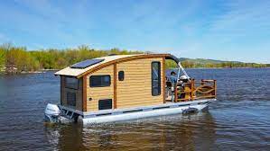 Woodworker Builds The Perfect Tiny Houseboat House Boat Boat House Interior Boat