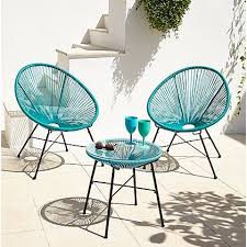 Camden 3 Piece Bistro Set Green And Blue Home Garden George At Asda Outdoor Patio Furniture Sets Patio Furniture Outdoor Patio Set
