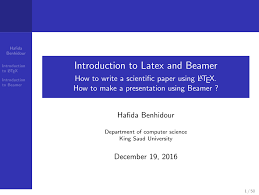 Pdf Introduction To Latex And Beamer