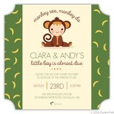 Cute baby bear sleeping on the moon. Monkey See Monkey Do Baby Shower Invitation Safari Baby Shower Invitations