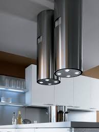 Modern Dual Chimney Hoods Each Contain Four Lights Kitchen Hoods Modern Kitchen Hood Popular Kitchen Designs
