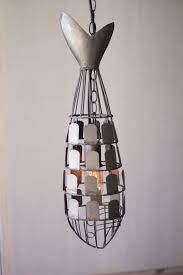 Metal Fish Pendant Light Raw Finish Pendant Light Light Lantern Pendant Lighting