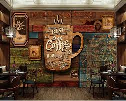 Custom Food Store Wallpaper Wood Pattern Coffee 3d Retro Mural For The Restaurant Cafe Hotel Backg Vintage Coffee Shops Cafe Interior Design Coffee Shop Design