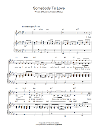 Somebody To Love Sheet Music Queen Piano Vocal Guitar Chords Somebody To Love Piano Sheet Music Accordion Sheet Music