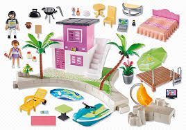 Playmobil 5636 Usa Luxury Beach House Back Luxury Beach House Playmobil Toy Rooms