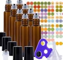 Ultimate Essential Oil Roller Bottles Set with Stainless Steel Balls, 8  Pack 10ml Dark Amber Leakproof Glass Bottle with 9 Rollerballs for Perfume  & ...