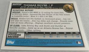 2010 Bowman Draft Baseball Thomas Royse Chicago White Sox 1st Bowman #BDPP52