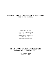 Ten Things Estate Planners Need To Know About Income