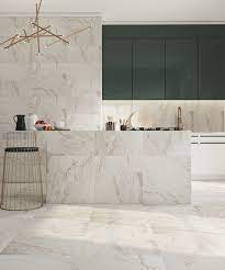 Dark metal accent.simple off white cabinets. Ivory Travertine Honed And Filled Tile Almeria White Honed Marble The Stone Flooring Uk