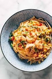 creamy shrimp pasta with corn and tomatoes pinch of yum rezept rezepte essensrezepte lecker schmecker rezepte