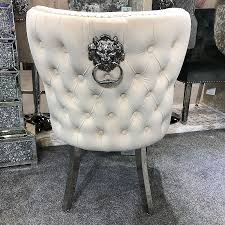 Our cream chairs span a number of shades and design materials, making it easy to find the perfect option for your home or business. Diana Wide Mink Velvet And Chrome Dining Chair With Lion Ring Knocker Picture Perfect Home