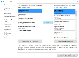 how does escs chart of accounts interact with your