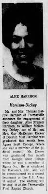 Harrison-Dickey marriage
