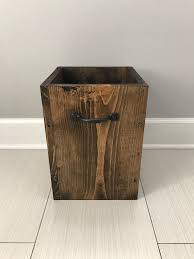 Rustic Garbage Can Bathroom Trash Can 4 Gallon Trush Office Storage Bin Wooden Trash Can Waste Bask Wooden Trash Can Bathroom Trash Can Bedroom Trash Can