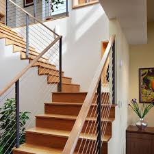 Even though the work may be difficult, the wood stair railing will look fantastic after you finish building it. Creative And Inexpensive Tips Modern Roofing Stones Roofing Diy Wood Porch Roofing Overhang Roof Wooden Staircase Railing Modern Staircase Contemporary Stairs