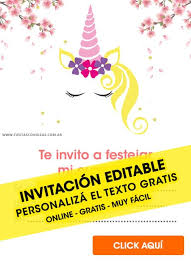 Elije entre miles de plantillas de invitación y personaliza como quieras. 55 Invitaciones De Unicornios Gratis Para Editar Personalizar E Imprimir Invitaciones Editables Gratis