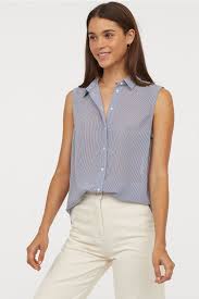 Black And White Striped Blouse H M Sleeveless Blouse Sleeveless Blouse Sleevless Shirt Black Blouse