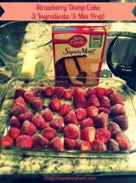 Strawberry Dump Cake 3 Ingredients Frozen Strawberries Yellow Cake Mix And Butter Or 3 4 Can O Strawberry Dump Cake Dump Cake Recipes Delicious Desserts