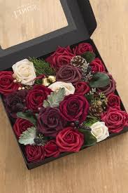 Dusty Rose Flowers Box Set 20 Styles In 2020 Flower Box Gift Foam Flowers Christmas Flowers