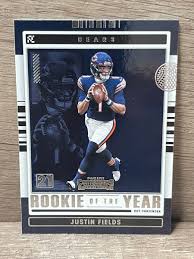 Justin Fields RC 2021 Panini Contenders Rookie Of The Year ROY-JFI Chicago  Bears | eBay