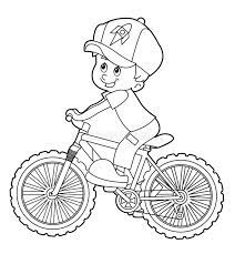 Printing the pdf of this sports coloring page will produce the best results. Cartoon Kid Riding Bicycle Coloring Page Stock Illustration Illustration Of Sketchbook Riding 56488329