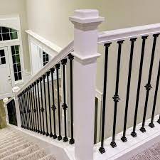Stair Parts 2 1 4 In 6010 Primed Plain Colonial Handrail Stair Railing Ideas Colonial Handrail P Stair Railing Design Stair Railing Makeover Staircase Remodel