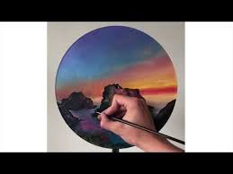 30 Acrylic Sunset Landscape Painting Time Lapse On Vinyl Colorbyfeliks Sneak Peek Youtube Sunset Landscape Painting Landscape Paintings Sunset Landscape