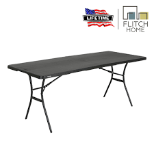 Supports up to 300 lbs. Lifetime 6 Ft Fold In Half Table Black Shopee Philippines
